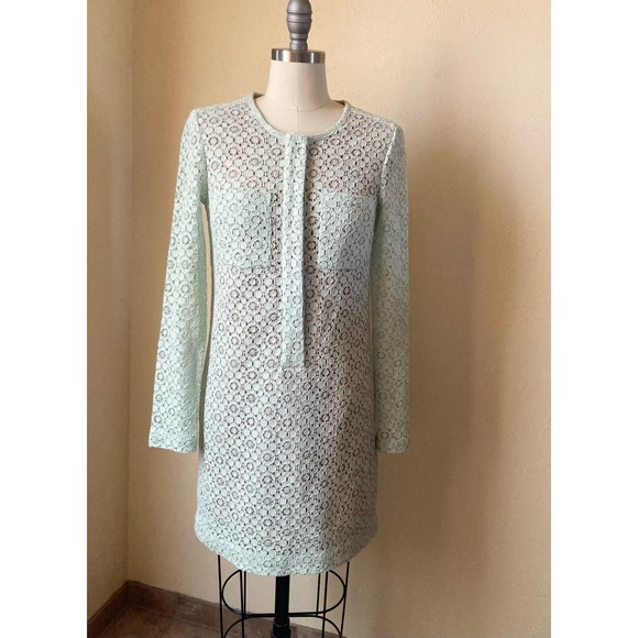 Victoria Beckham For Target Women's Dress Size XS Mint Green Lace Over Lay - Picture 3 of 8